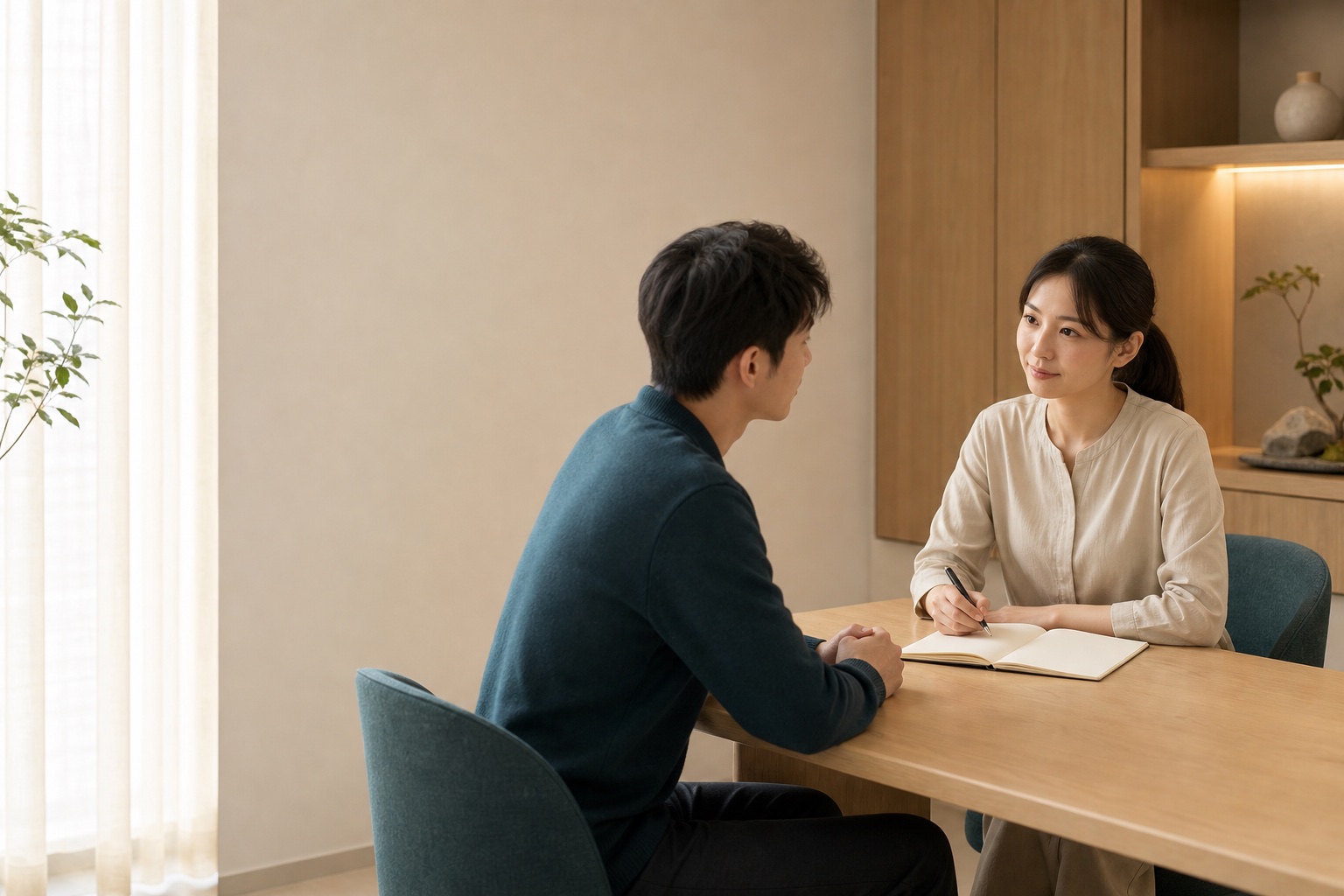客人與專業人員進行首次諮詢